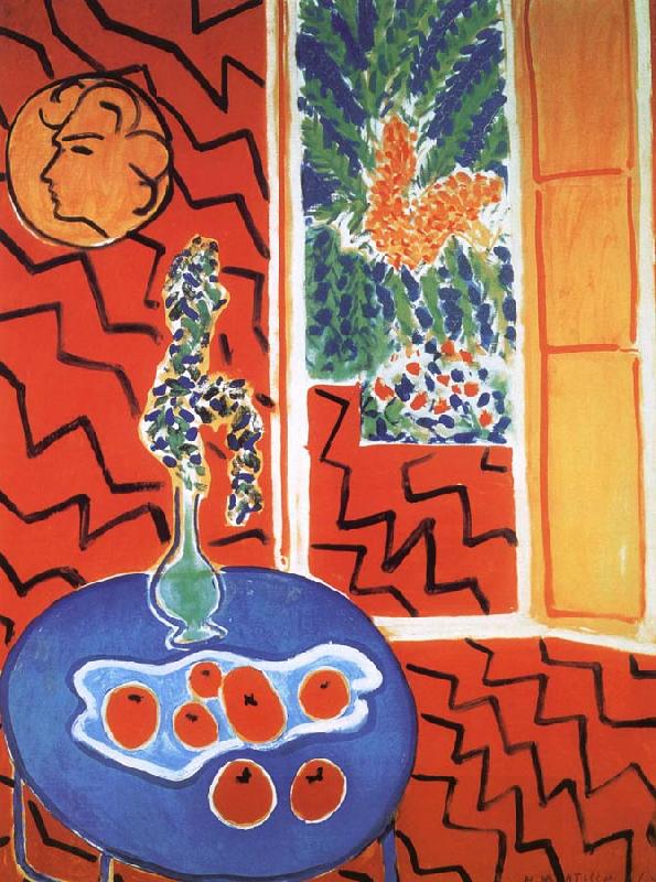 Henri Matisse Red background blue table oil painting picture